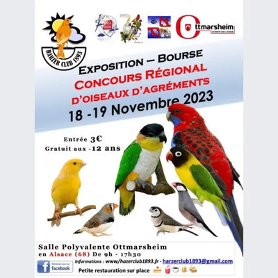 L'OTT MIEL sera présent EXPO Oiseaux Harzer Club  à Ottmarsheim les 18/19.11.2023